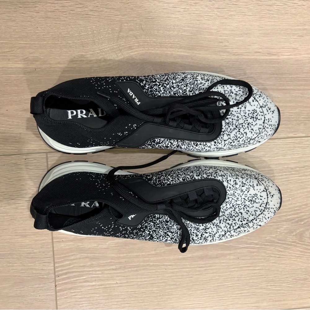 Prada Monochrome Knit Sneakers - Picture 3 of 4